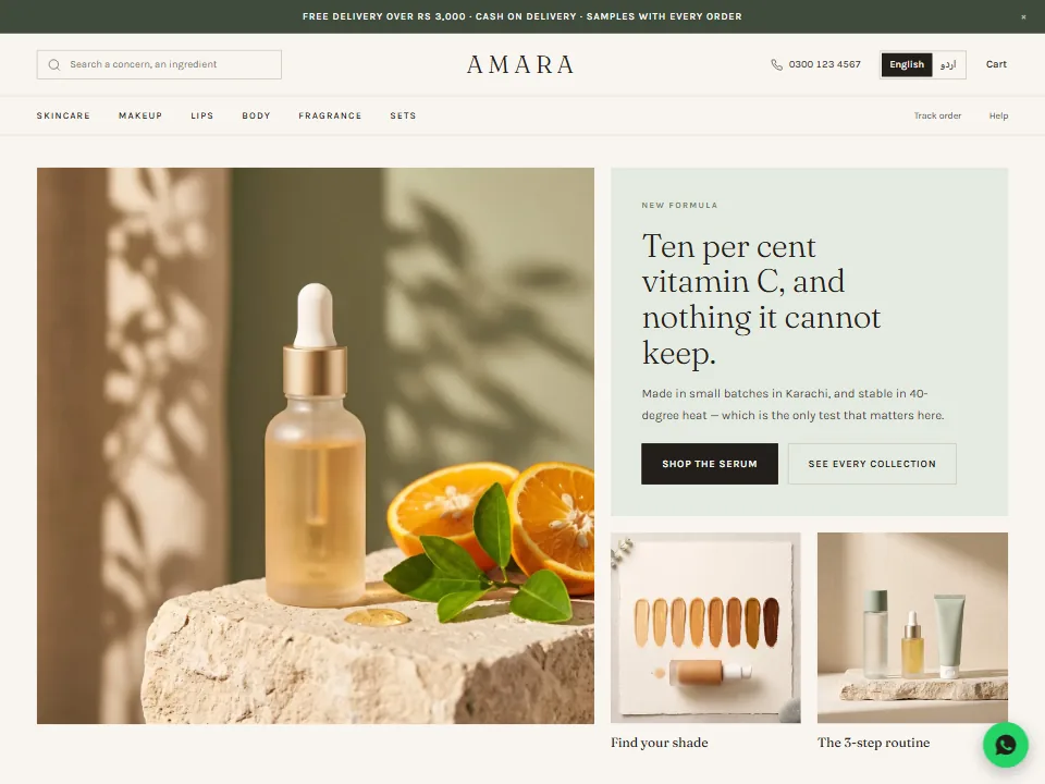 Amara, a BikayGa shop design for beauty & care