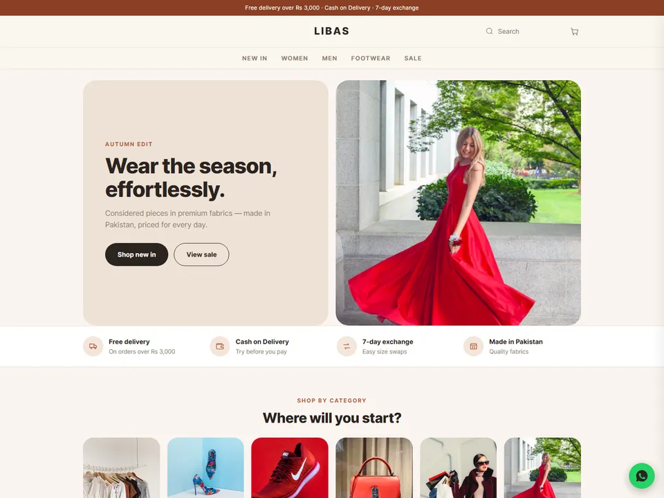 Libas theme — Fashion & Footwear storefront design