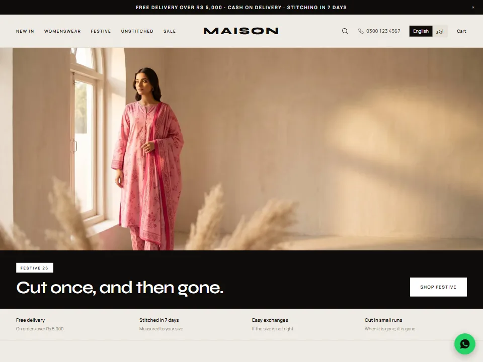 Maison, a BikayGa shop design for fashion & apparel