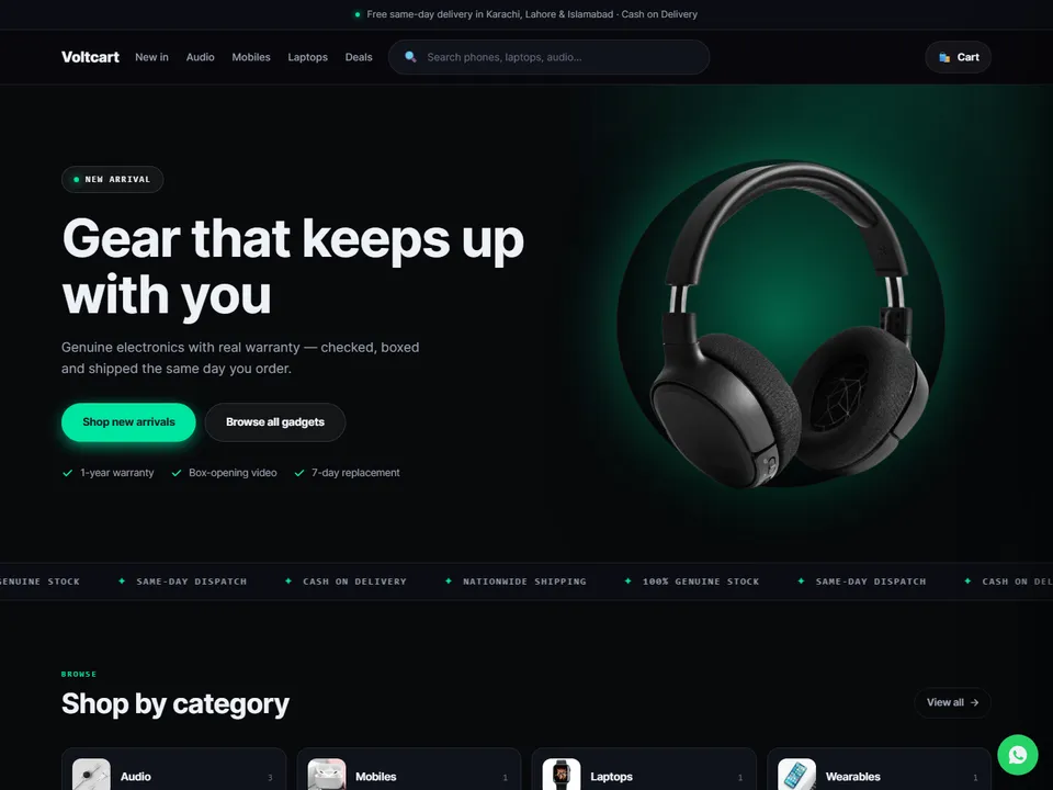 Pulsar theme — Electronics & Gadgets storefront design
